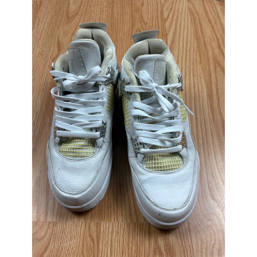 Jordan 4 Retro Pure Money White Metallic Silver Sneakers 308497-9